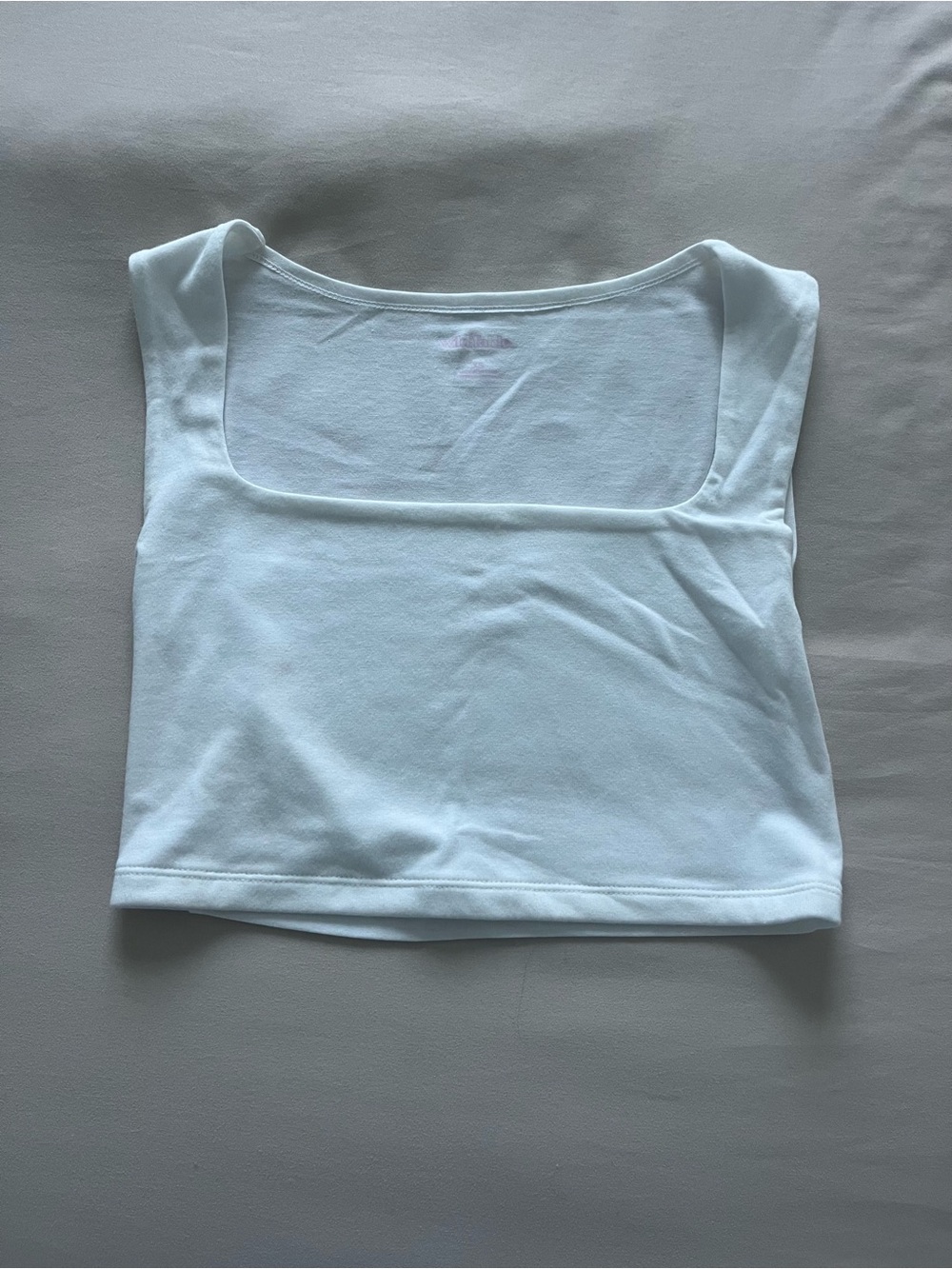 White Square-Neck Crop Tank Top